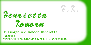 henrietta komorn business card